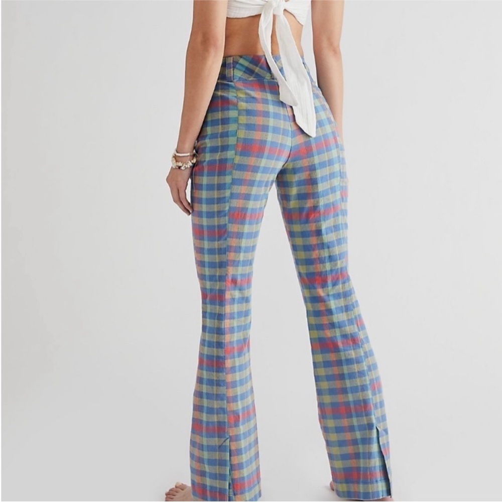 NWOT Free people plaid flare pant